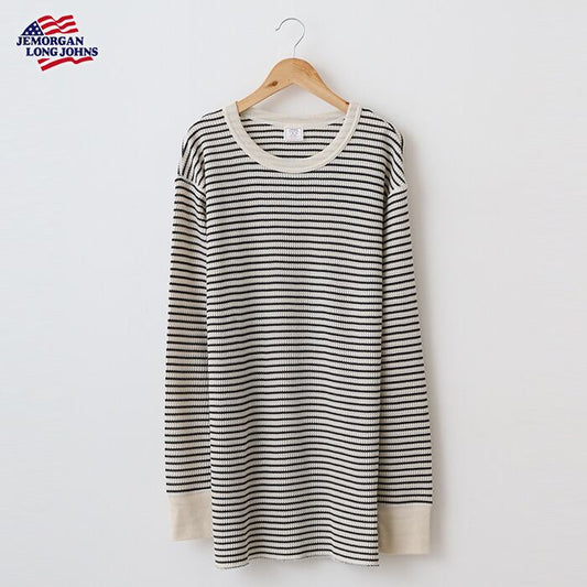 【定番】ワッフルボーダークルー長袖T(パック入り) #JC055-52S