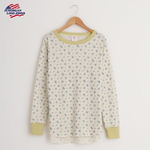 【JEMORGAN】花柄クレリッククルー L/S Tee #JE031