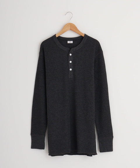 【定番】ワッフルヘンリー長袖T(パック入り) #JC189