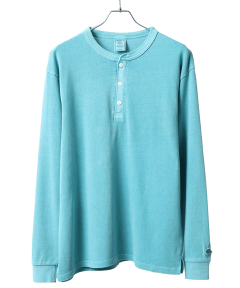天竺 ピグメントダイ ヘンリーネックL/S T  #174-52S