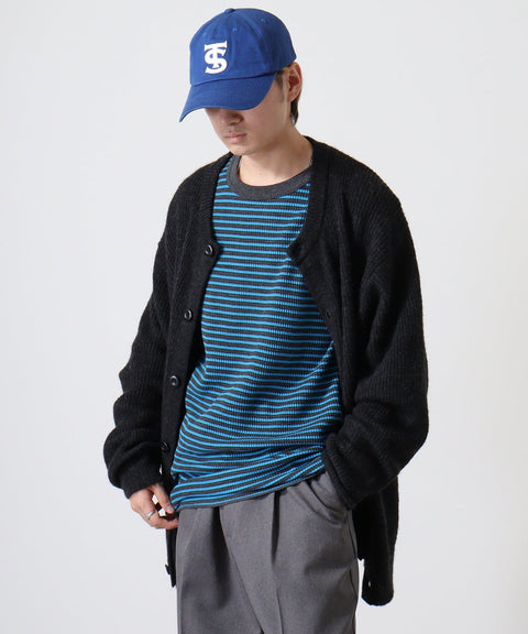 【定番】ワッフルボーダークルー長袖T(パック入り) #JC055