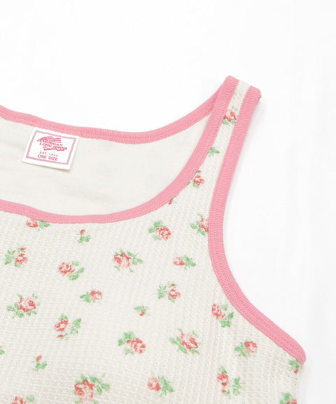 【2025年 新商品】花柄ワッフル クレリックタンク-カップ付 #JF724