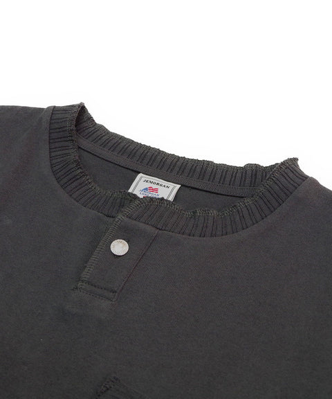 【2025夏 新作】天竺 ヘンリーネック カットオフリブ S/S T #JF175