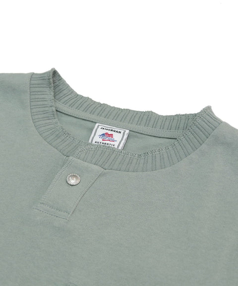 【2025夏 新作】天竺 ヘンリーネック カットオフリブ S/S T #JF175