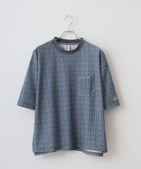 【2025夏 新作】ワッフル 総柄 クルーネック S/S T #JF035