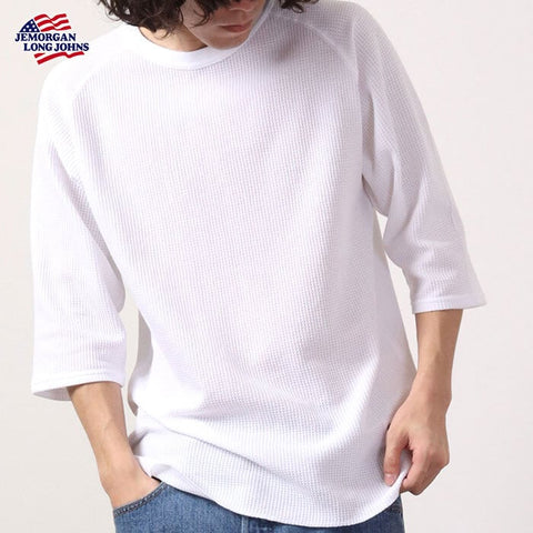 ワッフル7分袖クルー #JD009