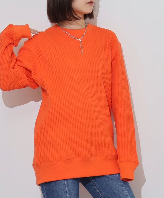 【定番】ビッグワッフルクルーネック #JB001-52C