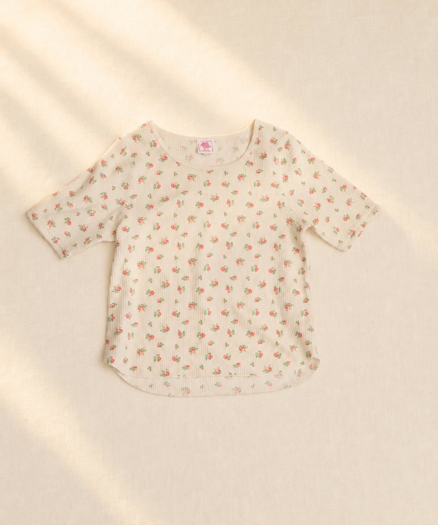 【2026SS New】花柄ワッフルハーフスリーブクルー（パック入り） #JG045-29S