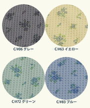 【2026SS New】ピグメント染め花柄ワッフルハーフスリーブクルー（パック入り） #JG047-29S
