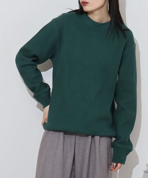 【定番】ビッグワッフルクルーネック #JB001-52C