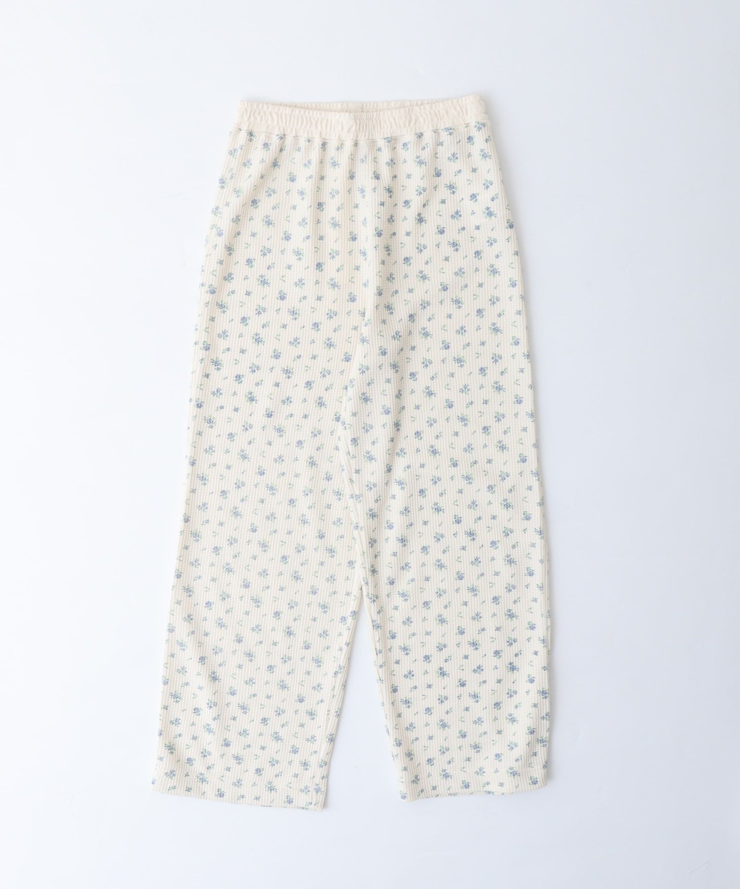 【人気ヘンリーネック】ワッフル花柄半袖ヘンリー＆パンツ上下セット（ポーチ付き） #JF519-29S