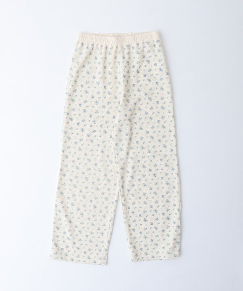 【人気ヘンリーネック】ワッフル花柄半袖ヘンリー＆パンツ上下セット（ポーチ付き） #JF519-29S