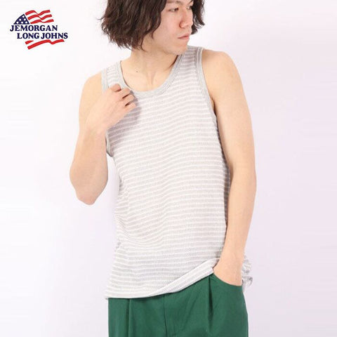 【新柄】ワッフルボーダータンクトップ（パック入り） #JC761