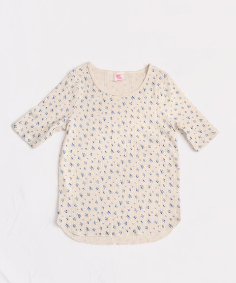 【2026SS New】アイレットリブ花柄ハーフスリーブクルー（パック入り） #JG049-29S