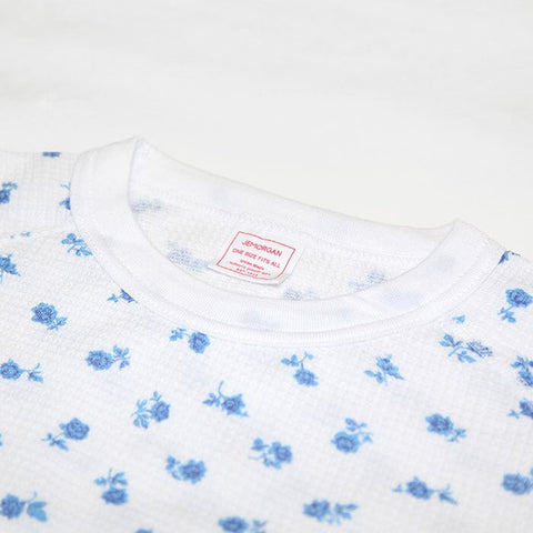 【人気定番】ワッフルラグラン青花柄長袖Ｔ（パック入り）  #JC091