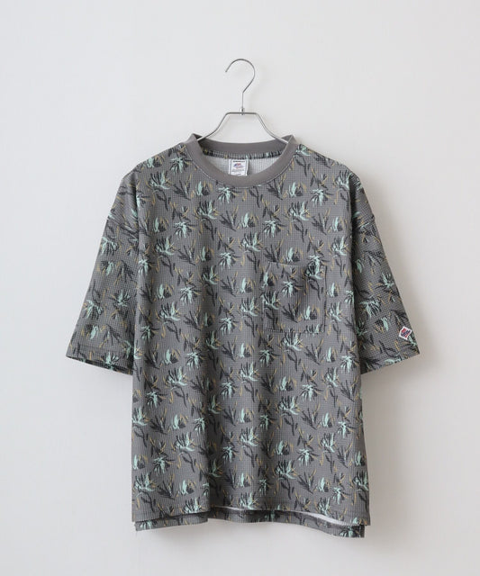 ワッフル 総柄 クルーネック S/S T #JF035-224