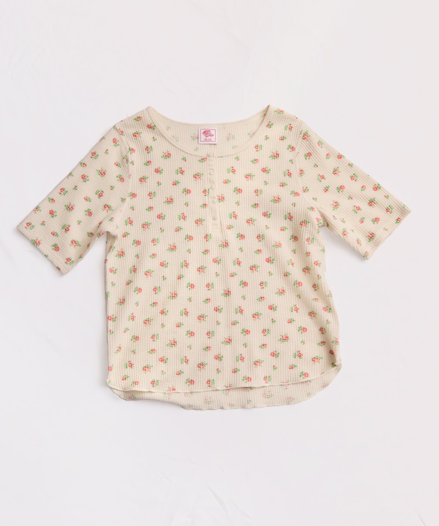 【2026SS New】花柄ワッフルハーフスリーブヘンリー（パック入り） #JG146-29S