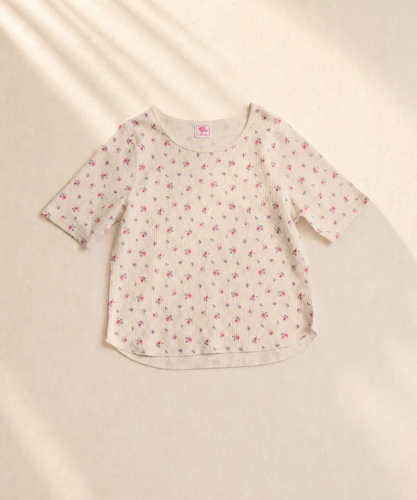 【2026SS New】花柄ワッフルハーフスリーブクルー（パック入り） #JG045-29S