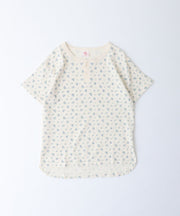 【人気ヘンリーネック】ワッフル花柄半袖ヘンリー＆パンツ上下セット（ポーチ付き） #JF519-29S