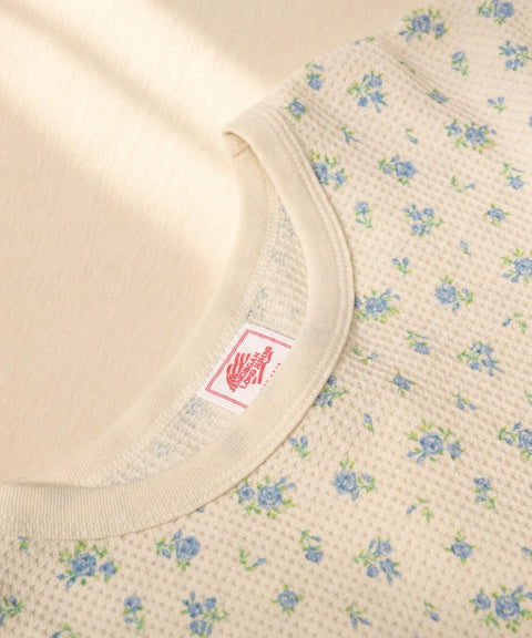 【夏物No.1】ワッフル花柄半袖＆ショーツ上下セット（ポーチ付き） #JD563-29S