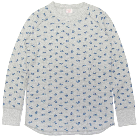 【人気定番】ワッフルラグラン青花柄長袖Ｔ（パック入り）  #JC091