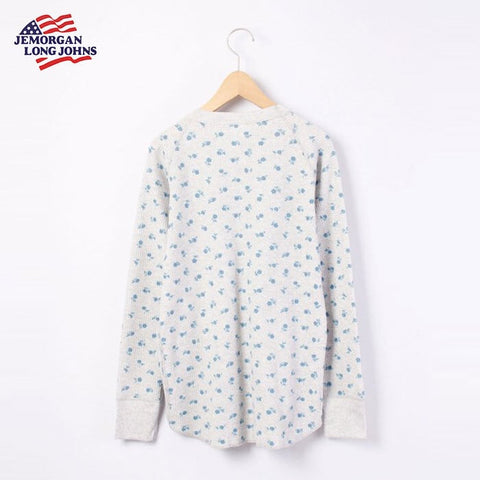 【人気定番】ワッフルラグラン青花柄長袖Ｔ（パック入り）  #JC091