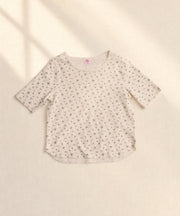 【2026SS New】花柄ワッフルハーフスリーブクルー（パック入り） #JG045-29S