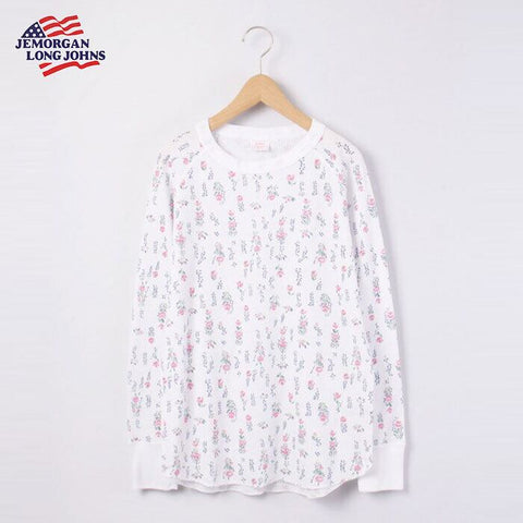 【人気定番】ワッフルラグラン花柄長袖Ｔ（パック入り）  #JC090