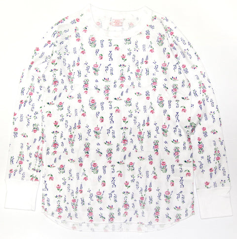 【人気定番】ワッフルラグラン花柄長袖Ｔ（パック入り）  #JC090