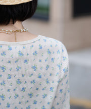 【2026SS New】花柄ワッフルハーフスリーブクルー（パック入り） #JG045-29S