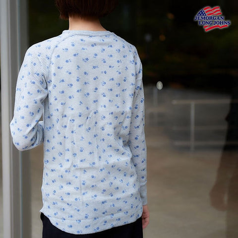 【人気定番】ワッフルラグラン青花柄長袖Ｔ（パック入り）  #JC091