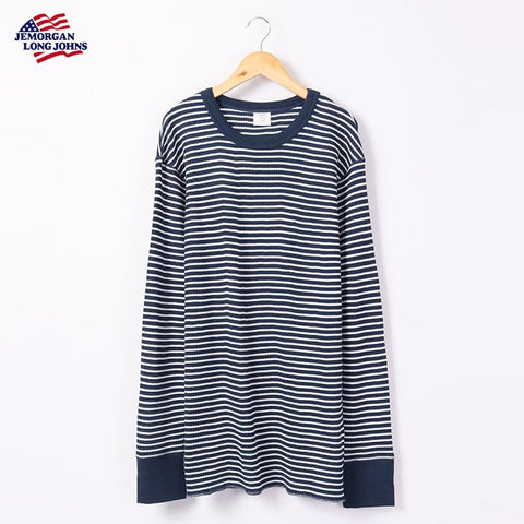 【定番】ワッフルボーダークルー長袖Ｔ（パック入り） #JC055