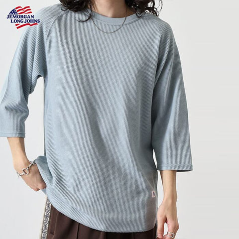 ワッフル7分袖クルー #JD009