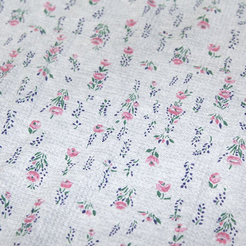 【人気定番】ワッフルラグラン花柄長袖Ｔ（パック入り）  #JC090