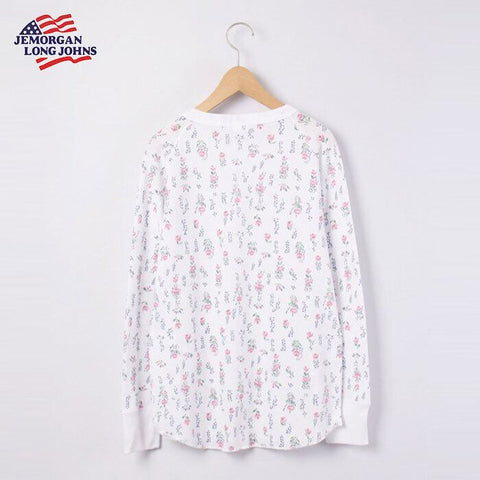 【人気定番】ワッフルラグラン花柄長袖Ｔ（パック入り）  #JC090