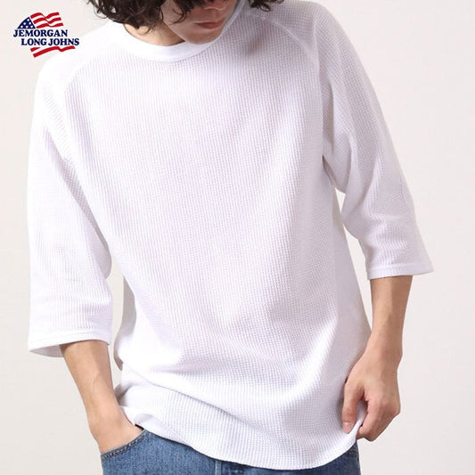 【年間定番】ワッフル7分袖クルー #JD009-12S