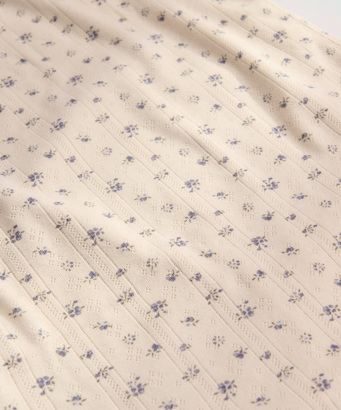 【2026SS New】アイレットリブ花柄ハーフスリーブクルー（パック入り） #JG049-29S