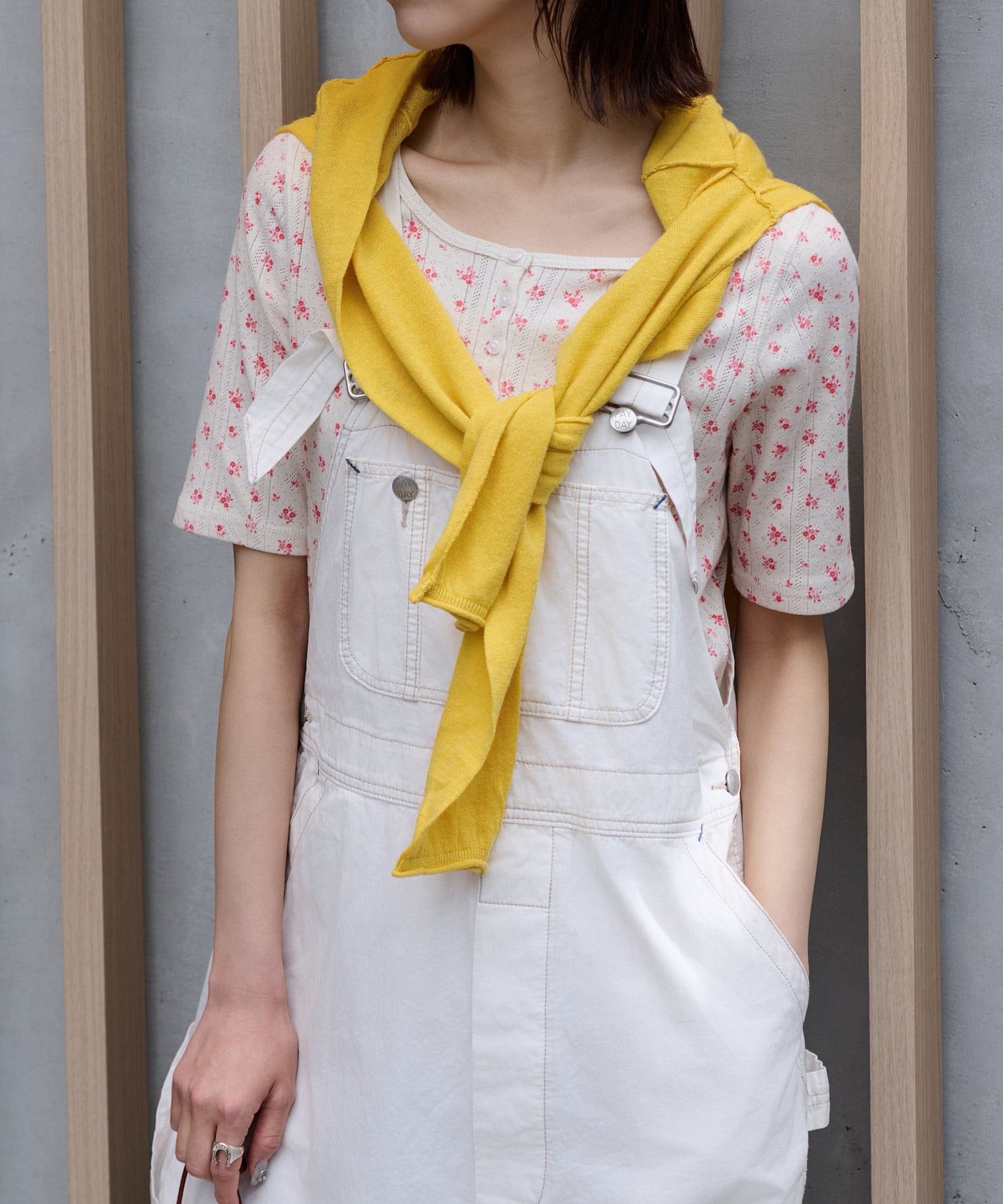 【2026SS New】アイレットリブ花柄ハーフスリーブヘンリー（パック入り） #JG150-29S