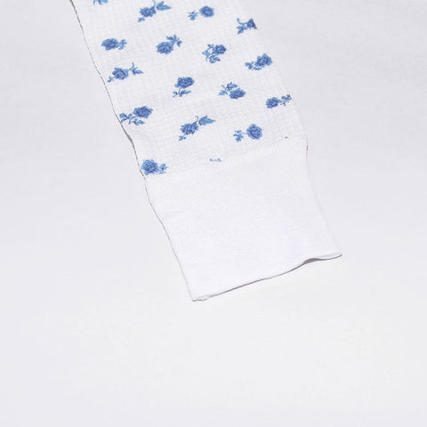 【人気定番】ワッフルラグラン青花柄長袖Ｔ（パック入り）  #JC091