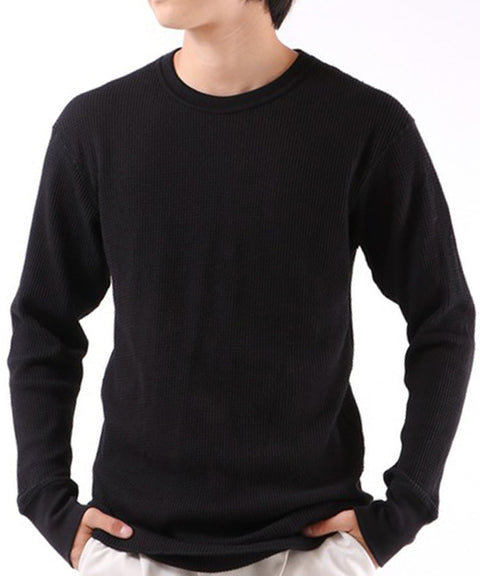 【定番パックＴ】ワッフルクルー長袖Ｔ（パック入り） #JC088