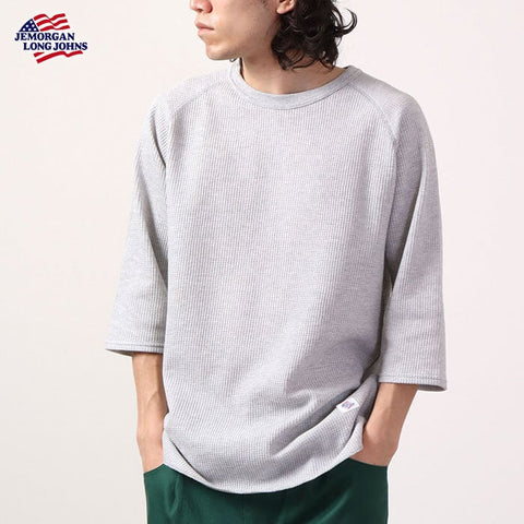 ワッフル7分袖クルー #JD009