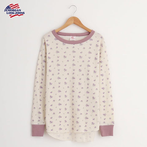 【JEMORGAN】花柄クレリッククルー L/S Tee #JE031