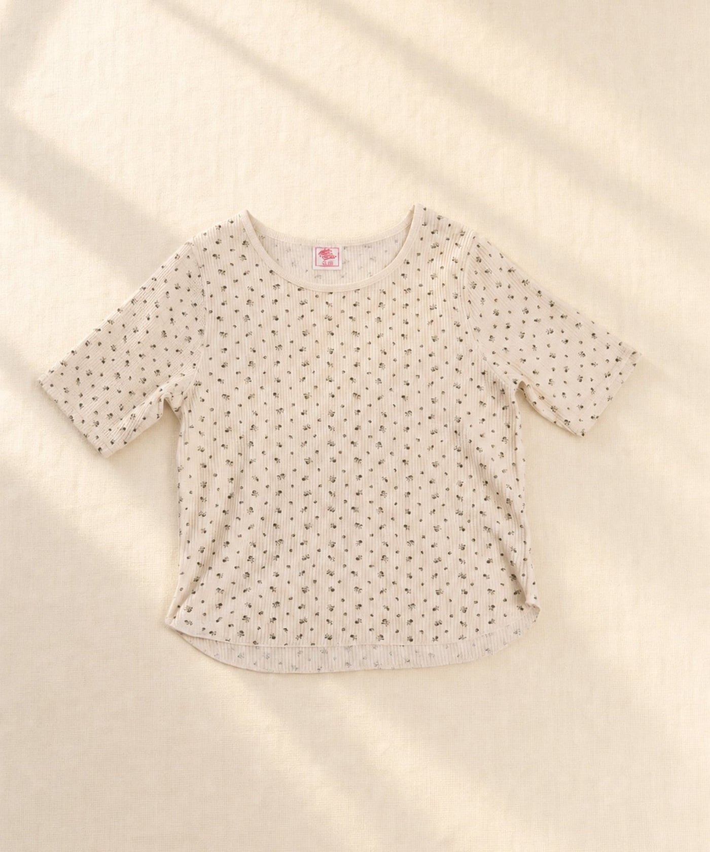 【2026SS New】花柄ワッフルハーフスリーブクルー（パック入り） #JG045-29S