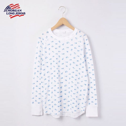【人気定番】ワッフルラグラン青花柄長袖Ｔ（パック入り）  #JC091