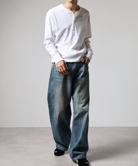 【2025新商品】フライス長袖ヘンリーネック パックTEE #JF162-52S