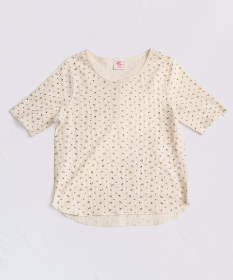 【2026SS New】花柄ワッフルハーフスリーブヘンリー（パック入り） #JG146-29S