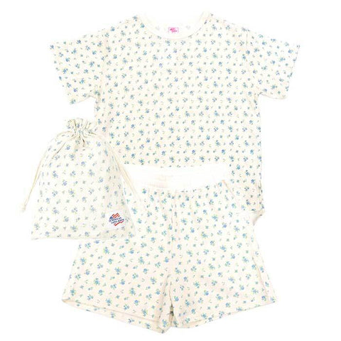 花柄半袖&ショーツ上下セット(ポーチ付き)【Freeサイズ】 #JD563-29S