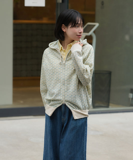 ワッフル花柄ZIPパーカ #JD672-59S