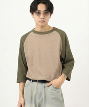 ワッフル7分袖クレリッククルー #JG011-12S