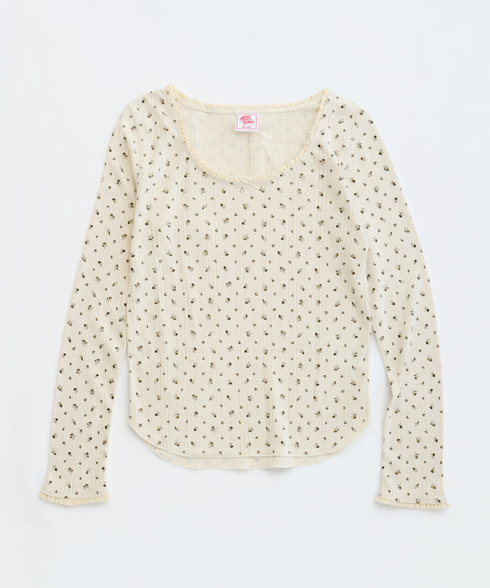 【新商品】花柄フライス　レーストリミングカットソー＃JG026-59S
